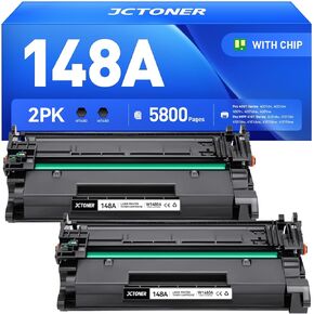148A Black Toner Cartridge 2-Pack with Chip Compatible for HP 148A 148X W1480X W1480A Laserjet Pro MFP 4101dw 4101fdn 4101fdw 4001dn 4001dw 4001n Printer Ink 4001dne 4001dwe 4101dwe 4101fdne 4101fdwe