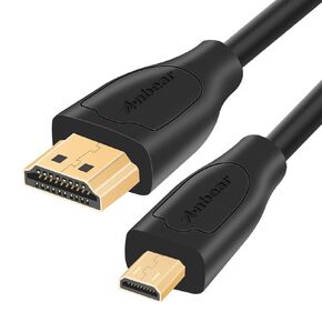 Micro HDMI to HDMI Cable 6FT, HDMI to Micro HDMI 6 Feet Support 3D 4K@60Hz Ultra HD(HDMI to Micro HDMI Cable)