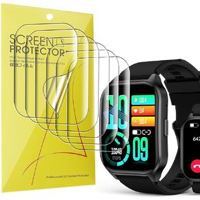 Compatible with SOUYIE Smart Watch Screen Protector, Lamshaw Full Coverage TPU Clear Film Compatible with SOUYIE P109 Smart Watch-‎2.06 Inches (TPU-6 Pack)