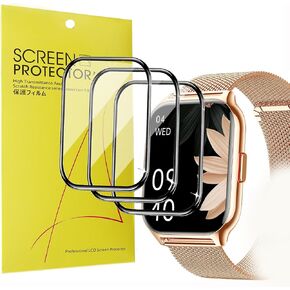 Compatible for ZOSKVEE P95 Smart Watch Screen Protector, Lamshaw [3 Pack] 3D Full Coverage PET Soft Screen Protector Film Compatible for ZOSKVEE P95 2.0" Smart Watch/Popglory P95 2.01'' Smartwatch/P95 Smart Watch (3 Pack)