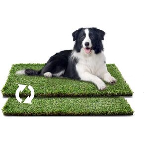HQ4us Dog Grass pad 42"×32'' Replacement Grass Pad for 45"×34" Dog Potty Tray, 2×Artificial Grass for Dogs, Realistic, Bite Resistance Turf, Less Stink, Potty for Balcony