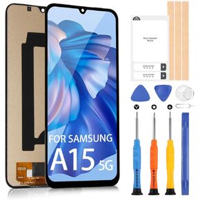 for Samsung Galaxy A15 5G Screen Replacement for Samsung A15 A156 LCD Display SM-A156U A156P A156W Digitizer Touch Screen Assembly with Tools(Incell,Smaller Screen Size Than Original)