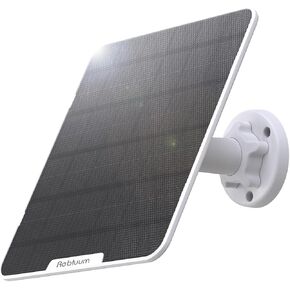 6W Solar Panel for Security Camera Outdoor, 5V Type-C Solar Panel Compatible with Rechargeable Battery Camera, IP66 Waterproof, 16.4ft(5M) Cable, 360° Adjustable Bracket