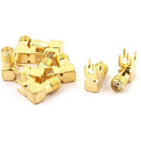 uxcell SMA Female Jack Right Angle Solder PCB Mount RF Connector Adapter 8pcs