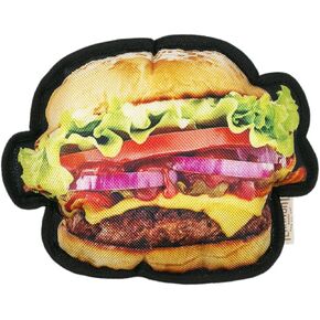 Hamburger with Squeaker Dog Toy - Fun at The Fair Collection Summer Interactive Play Squeaky Dog Toy Gift for Small Medium and Large Dogs