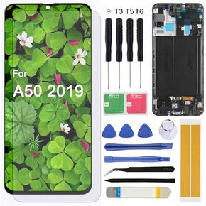 for Samsung Galaxy A50 LCD Screen Replacement SM-A505F A505FN A505GN A505 6.4" Assembly LCD Display Touch Screen Digitizer with Frame
