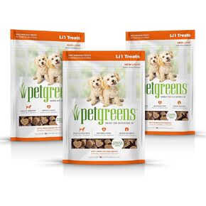 Pet Greens 4 Pack of Soft-Chew Li'l Treats for Small Dogs and Puppies, Healthy Salmon, Roasted Chicken, Tasty Lamb and Bacon and Cheese Flavors, 6 Ounces Per Pack (3 Pack Tasty Lamb)
