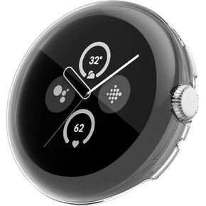 RICHONE [5Pack] Compatible with Google Pixel Watch 3 (45mm) Screen Protector Cases High Sensitivity Lightweight Anti-Fall Face Covers Google Smart Watch Accessories for Women Men (Pixel 3 Watch 45MM)