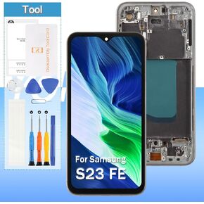 Screen Replacement for Samsung Galaxy S23 FE 5G (OLED) SM-S711U SM-S711B SM-S711W SM-S7110 SM-S711N 6.4" LCD Display Touch Screen Digitizer Assembly(Black with Frame)