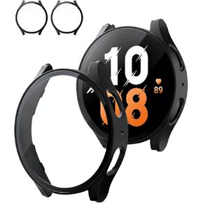 2-Pack for Samsung watch 7 screen protector 40mm,PC Material with Built-in Tempered Glass Screen Protector for Galaxy Watch 7 Screen Protector [2 Black]