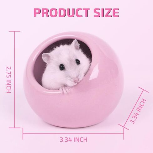 عش الهامستر السيراميكي، عش الهامستر المريح، منازل الهامستر، شينشيلا، تبريد الحيوانات الأليفة، مخبأ الفئران السيراميكي، عش تبريد الحيوانات الأليفة الصغيرة، سيراميك لجميع المواسم (وردي) in Kuwait
