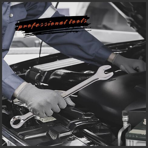 HORUSDY 15-Piece Metric Wrench Sets, V Notch Premium Combination Wrench Set Metric 8-22mm, Max Torque, 12-Point, Chrome Vanadium Steel, with Storage Rack in Kuwait