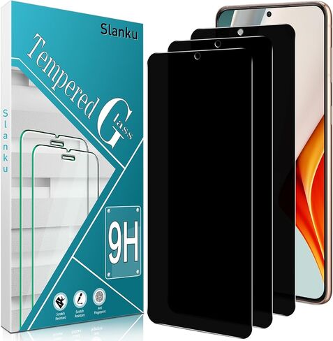 Slanku [واقي شاشة مكون من 3 قطع متوافق مع هاتف Samsung Galaxy S21، S21 5G 6.2 بوصة من الزجاج المقسى، يدعم قارئ بصمات الأصابع، مضاد للخدش، خالٍ من الفقاعات، صديق للحافظة in Saudi Arabia