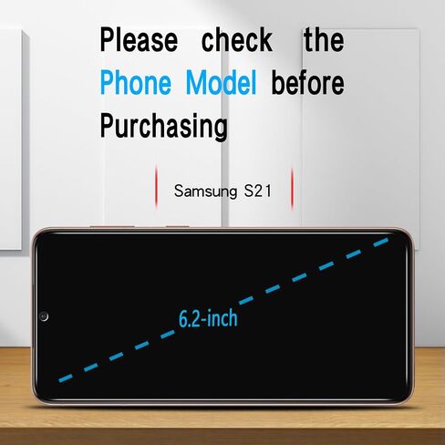Slanku [واقي شاشة مكون من 3 قطع متوافق مع هاتف Samsung Galaxy S21، S21 5G 6.2 بوصة من الزجاج المقسى، يدعم قارئ بصمات الأصابع، مضاد للخدش، خالٍ من الفقاعات، صديق للحافظة in Saudi Arabia
