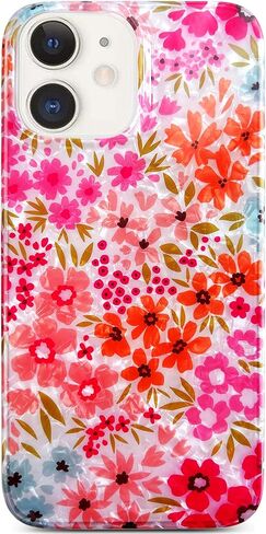 Qokey Compatible for iPhone 11 Case,Cute Flower Case for Girls Women Shell Pattern Sparkle Crystal Translucent Soft Fit TPU Phone Cover for iPhone 11 6.1", Clear Pink Floral in Saudi Arabia