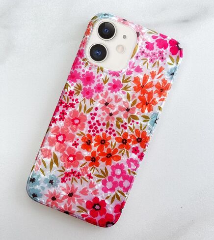 Qokey Compatible for iPhone 11 Case,Cute Flower Case for Girls Women Shell Pattern Sparkle Crystal Translucent Soft Fit TPU Phone Cover for iPhone 11 6.1", Clear Pink Floral in Saudi Arabia
