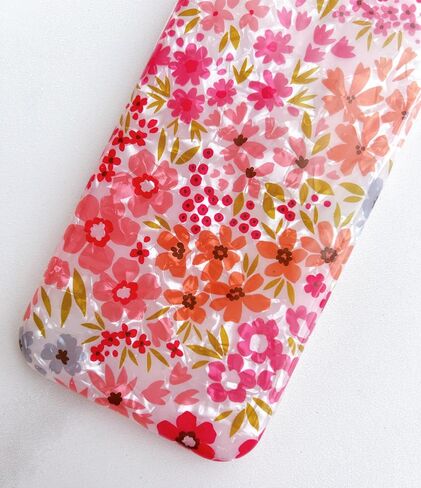 Qokey Compatible for iPhone 11 Case,Cute Flower Case for Girls Women Shell Pattern Sparkle Crystal Translucent Soft Fit TPU Phone Cover for iPhone 11 6.1", Clear Pink Floral in Saudi Arabia