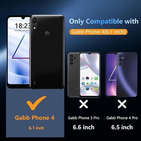 BESINPO for Gabb Phone 4 Case,Magnetic Gabb 4 Case with Tempered Glass Screen Protector, Military Grade Shockproof Slim Fit Cover -Black in Kuwait