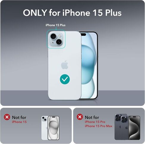 مجموعة حافظات ESR لهاتف iPhone 15، 1 واقي شاشة من الزجاج المقسى، 1 مجموعة من واقيات العدسات، حماية من الدرجة العسكرية، حافظة هاتف MagSafe مقاومة للاصفرار والخدش، سلسلة كلاسيكية، شفاف in Kuwait