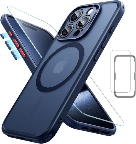 ESR for iPhone 15 Case Set, 1 Tempered-Glass Screen Protector, 1 Set of Lens Protectors, Military-Grade Protection, Yellowing and Scratch Resistant MagSafe Phone Case, Classic Series, Clear in Saudi Arabia