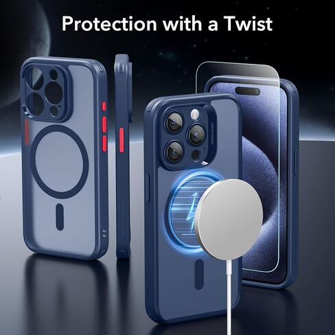 ESR for iPhone 15 Case Set, 1 Tempered-Glass Screen Protector, 1 Set of Lens Protectors, Military-Grade Protection, Yellowing and Scratch Resistant MagSafe Phone Case, Classic Series, Clear in Saudi Arabia