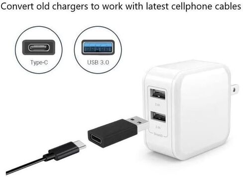محول USB 3.0 ذكر إلى USB-C أنثى عالي السرعة (عبوتان) - التوصيل والتشغيل متوافق مع أجهزة MacBook وChromebook والمزيد - سرعات نقل بيانات محسنة لمشاركة الملفات ومزامنتها بشكل أسرع in Kuwait