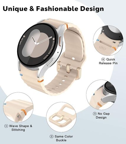 سوار MoKo الرياضي متوافق مع ساعة Samsung Galaxy Watch 7 FE 6 5 4 حزام 40 مم 44 مم/ساعة 6 4 حزام كلاسيكي 43 مم 47 مم 42 مم 46 مم/ساعة 5 برو باند 45 مم، بدون فجوة أساور سيليكون ناعمة للنساء والرجال، أسود in Saudi Arabia