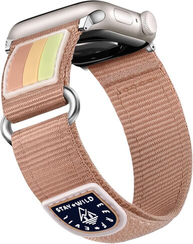 Sport Nylon Loop Strap Compatible with Apple Watch Bands for Women 40mm 41mm 38mm 42mm 46mm 44mm 45mm 49mm, Braided Stretchy Band for iWatch Series 10 9 8 7 6 5 4 3 SE Ultra 2 1, Milk Tea in Kuwait