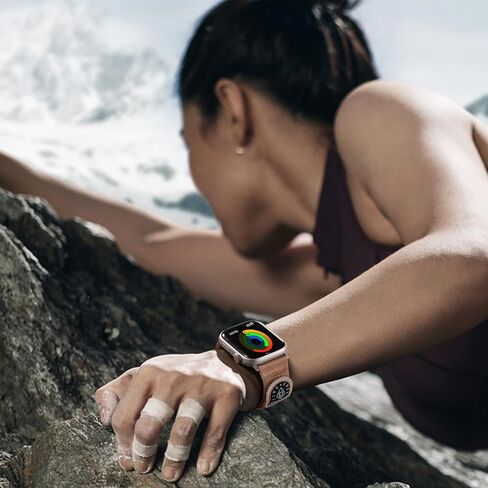 Sport Nylon Loop Strap Compatible with Apple Watch Bands for Women 40mm 41mm 38mm 42mm 46mm 44mm 45mm 49mm, Braided Stretchy Band for iWatch Series 10 9 8 7 6 5 4 3 SE Ultra 2 1, Milk Tea in Kuwait