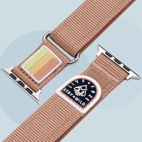 Sport Nylon Loop Strap Compatible with Apple Watch Bands for Women 40mm 41mm 38mm 42mm 46mm 44mm 45mm 49mm, Braided Stretchy Band for iWatch Series 10 9 8 7 6 5 4 3 SE Ultra 2 1, Milk Tea in Kuwait