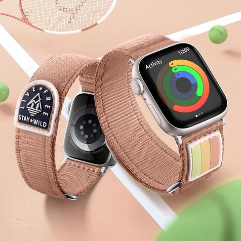 Sport Nylon Loop Strap Compatible with Apple Watch Bands for Women 40mm 41mm 38mm 42mm 46mm 44mm 45mm 49mm, Braided Stretchy Band for iWatch Series 10 9 8 7 6 5 4 3 SE Ultra 2 1, Milk Tea in Kuwait