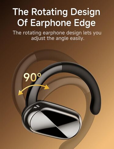 Open Ear Headphones Best Wireless Earbuds with Earhooks, Bluetooth 5.4, Touch Control Headsets with Mic, Lightweight Design,Waterproof for Running Cycling Sports Workouts (Black) in Saudi Arabia