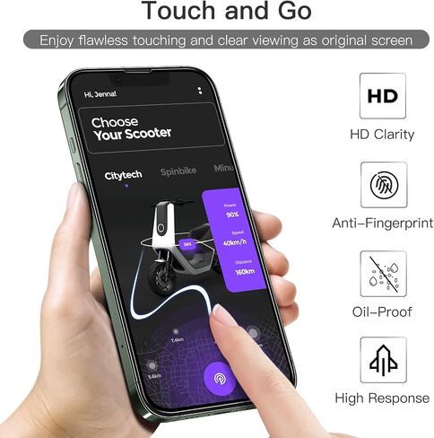 JETech Full Coverage Screen Protector for iPhone 16 6.1-Inch, Black Edge Tempered Glass Film with Easy Installation Tool, Case-Friendly, HD Clear, 3-Pack in Saudi Arabia