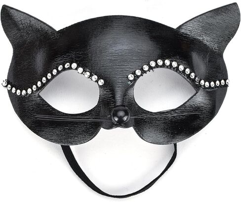 Women's Cat Ear Half Mask Black Whip and Leather Glove Face Party Masquerade Halloween Cat Costume Cosplay Accessory in Saudi Arabia