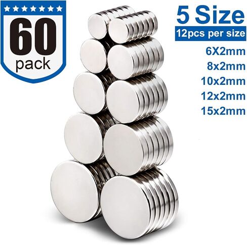 DIYMAG Refrigerator Magnets 100Pcs, 5 Different Size Small Magnets, Tiny Round Disc Fridge Magnets for Office, Hobbies, Crafts, Whiteboard Magnets, Dry Erase Board Magnets and Push Pins Magnets in Kuwait
