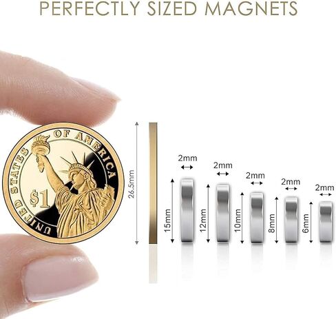 DIYMAG Refrigerator Magnets 100Pcs, 5 Different Size Small Magnets, Tiny Round Disc Fridge Magnets for Office, Hobbies, Crafts, Whiteboard Magnets, Dry Erase Board Magnets and Push Pins Magnets in Kuwait
