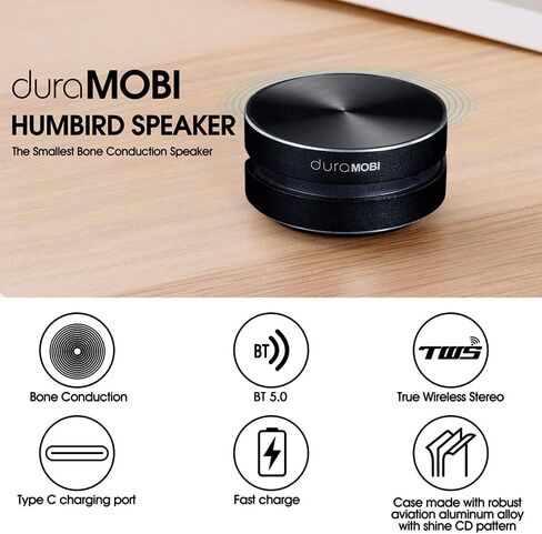 Wireless Mini Bone Conduction Speaker, BT Bone Conduction Speaker, Portable Stereo Bass Sound Box Speaker, Mini Size Music Player, Built-in Mic Sound Box, with Magnetic Adsorption Function in Saudi Arabia