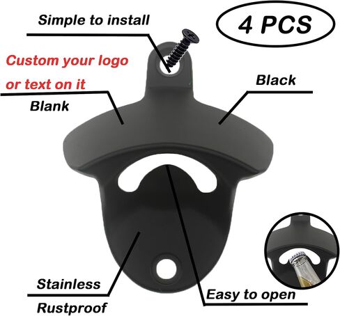 Black Wall Mount Beer Soda Bottle Cap Opener Post Mounted Blank Stainless for DIY Cooler Table (2PCS) in Saudi Arabia