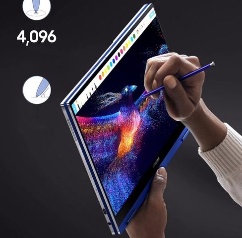 بديل قلم Book Flex S لجهاز Samsung Galaxy Book Flex 13.3 بوصة/15.6 بوصة NP930QCG-K01US/NP950QCG-K03US قلم لمس للكمبيوتر المحمول (مع بلوتوث) + أطراف (أزرق) in Kuwait