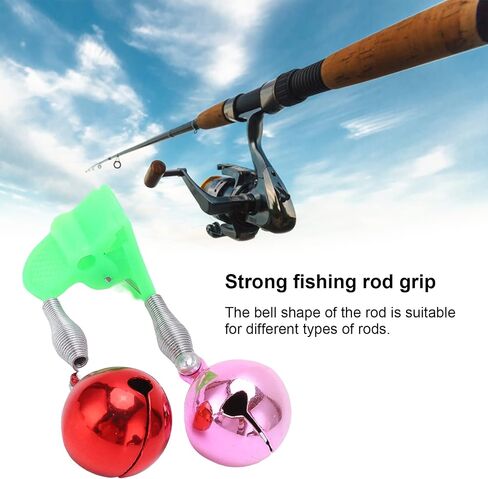 10 Pcs Plastic Fishing Bells Clips Fishing Rod Alarm with Dual Alert Bells with 2 Holes of Different Sizes in Saudi Arabia