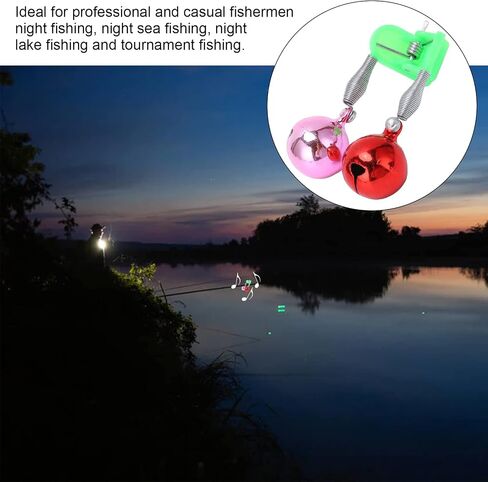10 Pcs Plastic Fishing Bells Clips Fishing Rod Alarm with Dual Alert Bells with 2 Holes of Different Sizes in Saudi Arabia