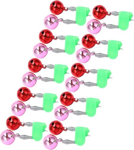 10 Pcs Plastic Fishing Bells Clips Fishing Rod Alarm with Dual Alert Bells with 2 Holes of Different Sizes in Saudi Arabia