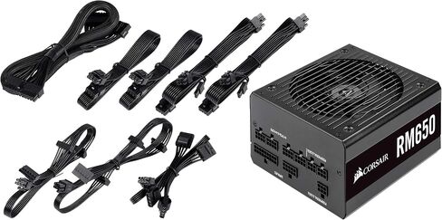 Corsair RM650، سلسلة RM، معتمد من الذهب 80 Plus، مزود طاقة ATX معياري بالكامل بقدرة 650 واط - أسود in Kuwait