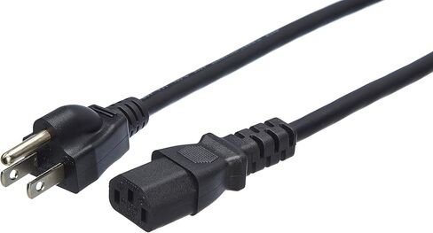 Amazon Basics Computer Monitor TV Replacement Power Cord, 6 Foot, 32 Count (Pack of 1), Black in Saudi Arabia