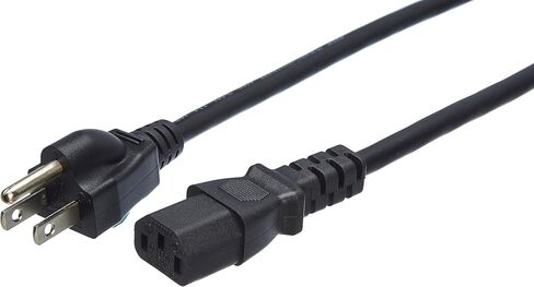 Amazon Basics Computer Monitor TV Replacement Power Cord, 6 Foot, 32 Count (Pack of 1), Black in Saudi Arabia