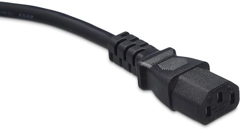 Amazon Basics Computer Monitor TV Replacement Power Cord, 6 Foot, 32 Count (Pack of 1), Black in Saudi Arabia
