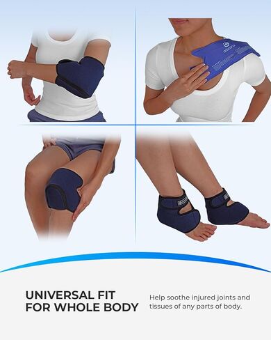 CooCoCo Large Ankle Ice Pack Wrap for Plantar Fasciitis Relief, Reusable Gel Cold Packs for Achilles Tendonitis, Sprained Ankles and Heels, Foot Pain Relief, Hot & Cold Therapy, 1 Pack in Kuwait
