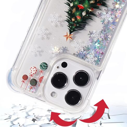 Glitter Christmas Case Compatible with iPhone 14 Pro Max Glitter Case Christmas Tree Clear Soft TPU Rubber Bumper Girly Women Cute Liquid Holiday Case for iPhone 14 Pro Max (Christmas Tree) in Kuwait