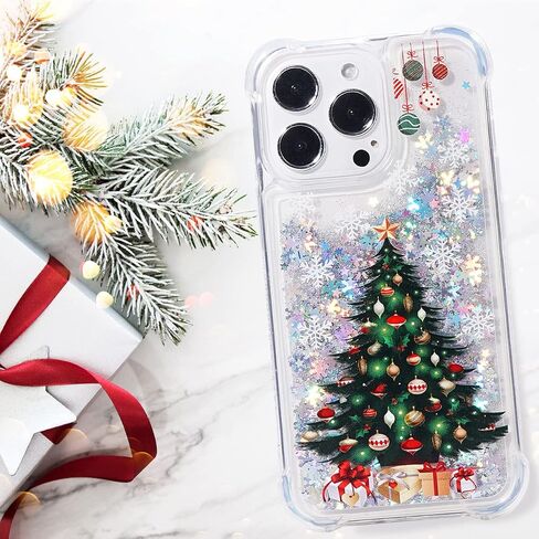 Glitter Christmas Case Compatible with iPhone 14 Pro Max Glitter Case Christmas Tree Clear Soft TPU Rubber Bumper Girly Women Cute Liquid Holiday Case for iPhone 14 Pro Max (Christmas Tree) in Kuwait