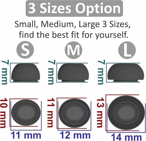 Replacement Earbuds Tips Silicone Ear Tips for Galaxy Buds3 Pro, Earphones Eartips S/M/L 3 Size 3 Pairs,Black ywb3 in Saudi Arabia